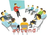 Definition & pronunciation of attend