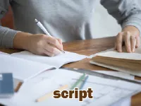 Definition & pronunciation of script