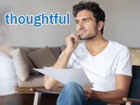 Definition & pronunciation of thoughtful